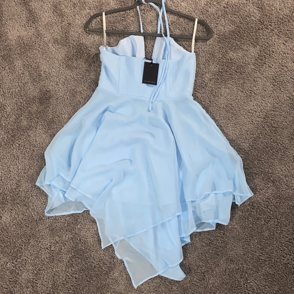Sky blue mini dress